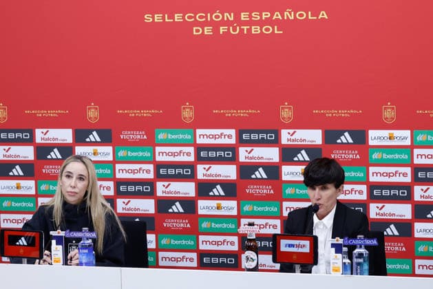 February 20, 2026, Las Rozas, Madrid, Spain: Sonia Bermudez, head coach of Spain, attends a press conference, PK, Pressekonferenz to announce the list of summoned players ahead the FIFA Women s World Cup 2027 football matches of Spain Team against Iceland and Ukraine at Ciudad del Futbol on February 20, 2026, in Las Rozas, Madrid, Spain. Las Rozas Spain - ZUMAa181 20260220_zaa_a181_006 Copyright: xDennisxAgyemanx