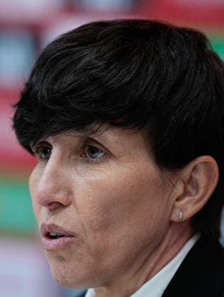 February 20, 2026, Las Rozas, Madrid, Spain: Sonia Bermudez, head coach of Spain, attends a press conference, PK, Pressekonferenz to announce the list of summoned players ahead the FIFA Women s World Cup 2027 football matches of Spain Team against Iceland and Ukraine at Ciudad del Futbol on February 20, 2026, in Las Rozas, Madrid, Spain. Sonia Bermudez Press Conference For Spain Team - FIFA Women s World Cup 2027  - ZUMAa181 20260220_zaa_a181_007 Copyright: xDennisxAgyemanx