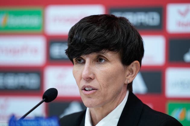 February 20, 2026, Las Rozas, Madrid, Spain: Sonia Bermudez, head coach of Spain, attends a press conference, PK, Pressekonferenz to announce the list of summoned players ahead the FIFA Women s World Cup 2027 football matches of Spain Team against Iceland and Ukraine at Ciudad del Futbol on February 20, 2026, in Las Rozas, Madrid, Spain. Sonia Bermudez Press Conference For Spain Team - FIFA Women s World Cup 2027  - ZUMAa181 20260220_zaa_a181_015 Copyright: xDennisxAgyemanx