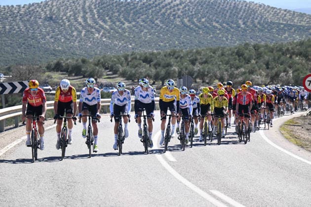 20-02-2026 Vuelta Andalucia; Tappa 03 Jaen - Lopera; 2026, Movistar; Romeo Abad, Ivan; Aular Sanabria, Orluis; 