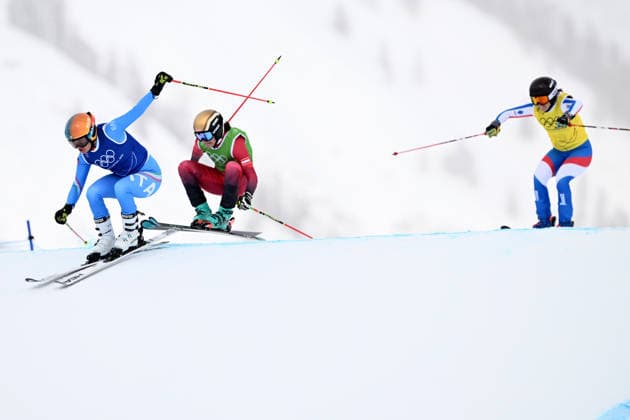 2026 WINTER Olympic Games, Olympische Spiele, Olympia, OS Jole Galli of Italy, Katrin Ofner of Austria and Mylene Ballet-Baz of France compete in the quarterfinal of the Women™s Ski Cross at Livigno Snow Park, on day 14 of the 2026 Milano Cortina Winter Olympic Games in Italy, Friday, February 20, 2026. ( NO ARCHIVING, EDITORIAL USE ONLY LIVIGNO SONDRIO ITALY  Copyright: xDANxHIMBRECHTSx 20260221195425563365