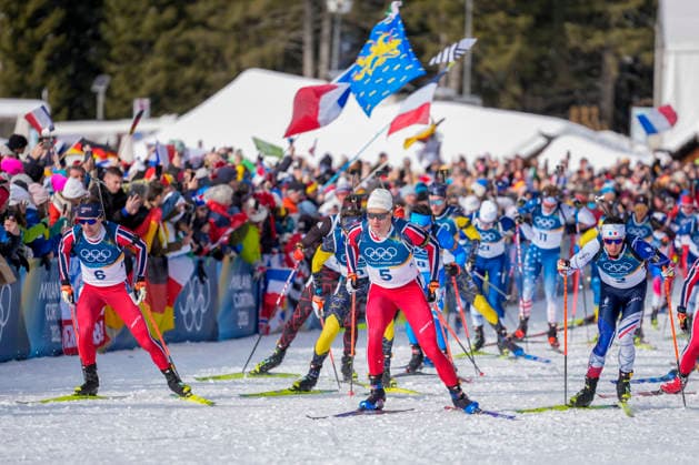 Winter Olympics in Milan Cortina 2026 Anterselva, Italy 20260220. Sturla Holm Laegreid from Norway, Vetle Sjaastad Christiansen from Norway and Quentin Fillon Maillet from France during the men s 15 km mass start in biathlon at the Winter Olympics in Milano Cortina 2026. Photo: Heiko Junge NTB Anterselva Italy EDITORIAL USE ONLY. RESTRICTED USE FOR BETTING COMPANIES Ref:_SPOyWPIvq3Dprw.jpg *** Winter Olympics in Milan Cortina 2026 Anterselva, Italy 20260220 Sturla Holm Laegreid from Norway, Vetle Sjaastad Christiansen from Norway and Quentin Fillon Maillet from France during the men s 15 km mass start in biathlon at the Winter Olympics in Milano Cortina 2026 Photo Heiko Junge NTB Anterselva Italy EDITORIAL USE ONLY RESTRICTED USE FOR BETTING COMPANIES  Copyright: xHeikoxJungex xNTBx