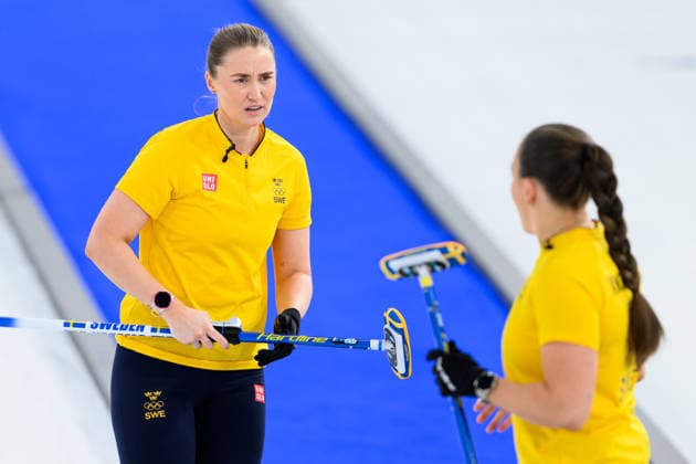 260220 Sara McManus and Agnes Knochenhauer of Sweden competes in a women s semifinal curling match between Canada and Sweden during day 14 of the 2026 Winter Olympics on February 20, 2026 in Cortina. Photo: Jon Olav Nesvold BILDBYRAN COP 217 JE0127 curling Olympic Games, Olympische Spiele, Olympia, OS olympics winter olympics os ol olympiska spel vinter-os olympiske leker milano cortina 2026 milan cortina 2026 milano cortina 2026 olympic games milano cortina 2026 winter olympic games milano cortina-os milano cortina-ol vinter-ol 14 bbeng sverige sweden kanada canada dam *** 260220 Sara McManus and Agnes Knochenhauer of Sweden competes in a women s semifinal curling match between Canada and Sweden during day 14 of the 2026 Winter Olympics on February 20, 2026 in Cortina Photo Jon Olav Nesvold BILDBYRAN COP 217 JE0127 curling olympic games olympics winter olympics os ol olympiska spel vinter os olympiske leker milano cortina 2026 milan cortina 2026 milano cortina 2026 olympic games milano cortina 2026 winter olympic games milano cortina os milano cortina ol vinter ol 14 bbeng sverige sweden kanada canada dam  Copyright: JONxOLAVxNESVOLD BB260220JE005