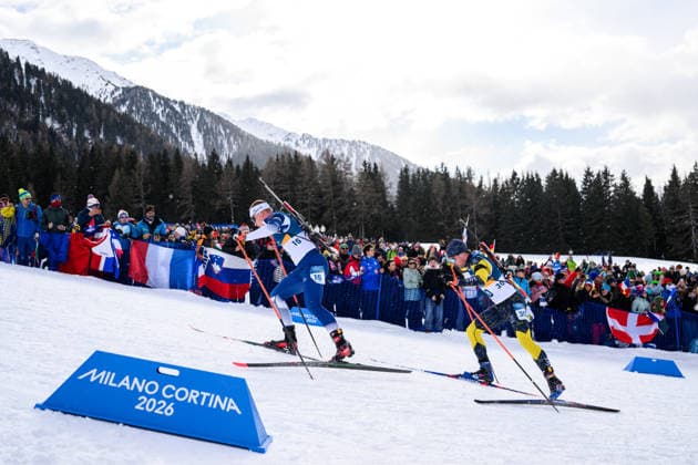 260220 Tuomas Harjula of Finland and Jesper Nelin of Sweden competes in men s biathlon 15 km mass start during day 14 of the 2026 Winter Olympics on February 20, 2026 in Anterselva. Photo: Mathias Bergeld BILDBYRAN kod MB MB1339 skidskytte biathlon skiskyting Olympic Games, Olympische Spiele, Olympia, OS olympics winter olympics os ol olympiska spel vinter-os olympiske leker milano cortina 2026 milan cortina 2026 milano cortina 2026 olympic games milano cortina 2026 winter olympic games milano cortina-os milano cortina-ol vinter-ol 14 bbeng masstart mass start sverige *** 260220 Tuomas Harjula of Finland and Jesper Nelin of Sweden competes in men s biathlon 15 km mass start during day 14 of the 2026 Winter Olympics on February 20, 2026 in Anterselva Photo Mathias Bergeld BILDBYRAN code MB MB1339 biathlon biathlon olympic games olympics olympics winter olympics os ol olympiska spel vinter os olympiske leker milano cortina 2026 milan cortina 2026 milano cortina 2026 olympic games milano cortina 2026 winter olympic games milano cortina os milano cortina ol vinter ol 14 bbeng masstart mass start sverige  Copyright: MATHIASxBERGELD BB260220MB023