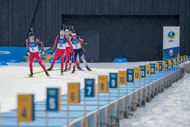 Winter Olympics in Milan Cortina 2026 Anterselva, Italy 20260220. Sturla Holm Laegreid from Norway, Johannes Dale-Skjevdal from Norway, Vetle Sjaastad Christiansen from Norway and Quentin Fillon Maillet from France during the men s 15 km mass start in biathlon at the Winter Olympics in Milano Cortina 2026. Photo: Heiko Junge NTB Anterselva Italy EDITORIAL USE ONLY. RESTRICTED USE FOR BETTING COMPANIES Ref:_SPOQEyMwjN1nCQ.jpg *** Winter Olympics in Milan Cortina 2026 Anterselva, Italy 20260220 Sturla Holm Laegreid from Norway, Johannes Dale Skjevdal from Norway, Vetle Sjaastad Christiansen from Norway and Quentin Fillon Maillet from France during the men s 15 km mass start in biathlon at the Winter Olympics in Milano Cortina 2026 Photo Heiko Junge NTB Anterselva Italy EDITORIAL USE ONLY RESTRICTED USE FOR BETTING COMPANIES  Copyright: xHeikoxJungex xNTBx