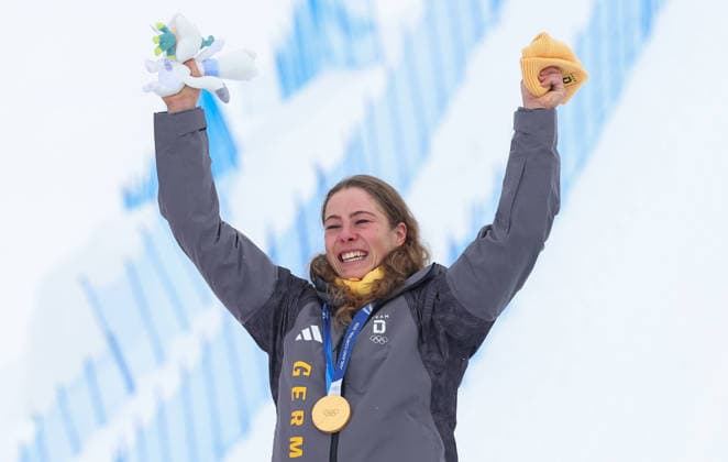 Milano Cortina 2026 - XXV Olympic Winter games, Winterspiele,Spiele, Summer games Livigno - Italy 20 February,2026 Woman s Ski Cross - Freestyle Skiing Final Image Show: Gold Medal Daniela MAIER (GER)  Copyright: xSergioxBisi IPAxSportx xipa-agency.netx xx IPA_71773685 IPA_Agency_IPA71773685