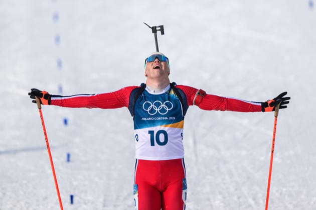 260220 Johannes Dale-Skjevdal of Norway celebrates as he competes in men s biathlon 15 km mass start during day 14 of the 2026 Winter Olympics on February 20, 2026 in Anterselva. Photo: Mathias Bergeld BILDBYRAN kod MB MB1339 skidskytte biathlon skiskyting Olympic Games, Olympische Spiele, Olympia, OS olympics winter olympics os ol olympiska spel vinter-os olympiske leker milano cortina 2026 milan cortina 2026 milano cortina 2026 olympic games milano cortina 2026 winter olympic games milano cortina-os milano cortina-ol vinter-ol 14 bbeng masstart mass start norge jubel *** 260220 Johannes Dale Skjevdal of Norway celebrates as he competes in men s biathlon 15 km mass start during day 14 of the 2026 Winter Olympics on February 20, 2026 in Anterselva Photo Mathias Bergeld BILDBYRAN code MB MB1339 biathlon biathlon olympic games olympics olympics winter olympics os ol olympiska spel vinter os olympiske leker milano cortina 2026 milan cortina 2026 milano cortina 2026 olympic games milano cortina 2026 winter olympic games milano cortina os milano cortina ol vinter ol 14 bbeng masstart mass start norge jubel  Copyright: MATHIASxBERGELD BB260220MB038