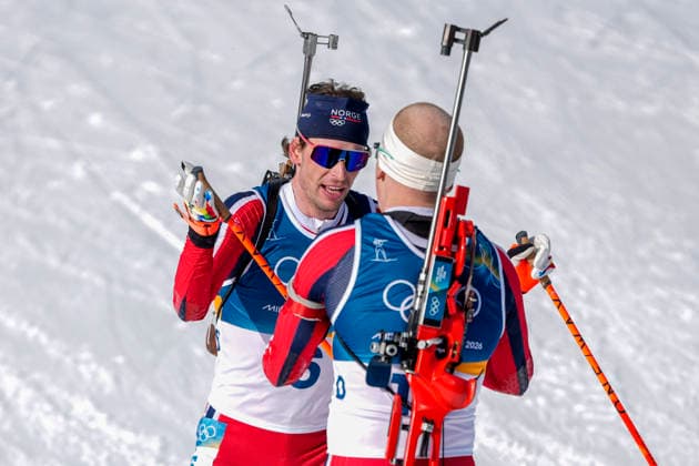 Winter Olympics in Milan Cortina 2026 Anterselva, Italy 20260220. Sturla Holm Laegreid from Norway and Johannes Dale-Skjevdal from Norway during the men s 15 km mass start in biathlon during the Winter Olympics in Milano Cortina 2026. Photo: Heiko Junge NTB Anterselva Italy EDITORIAL USE ONLY. RESTRICTED USE FOR BETTING COMPANIES Ref:_SPOGiSspXgXd1g.jpg *** Winter Olympics in Milan Cortina 2026 Anterselva, Italy 20260220 Sturla Holm Laegreid from Norway and Johannes Dale Skjevdal from Norway during the men s 15 km mass start in biathlon during the Winter Olympics in Milano Cortina 2026 Photo Heiko Junge NTB Anterselva Italy EDITORIAL USE ONLY RESTRICTED USE FOR BETTING COMPANIES  Copyright: xHeikoxJungex xNTBx
