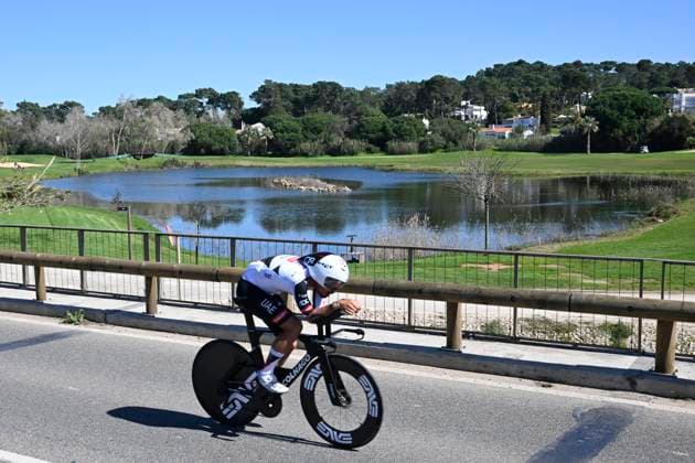 Volta Algarve 2026 Stage 3 VILAMOURA, PORTUGAL - FEBRUARY 20 : illustration picture time trial during stage 3 of the 52th edition of Volta Algarve an UCI ProSeries 2.Pro Individual Time Trial stage for Men Elite of 19.5 km with start in Vilamoura and finish in Vilamoura on February 20, 2026 in Vilamoura, Portugal, 20 02 2026 ( Motordriver Guy De Vuyst - Vilamoura Portugal  Copyright: xNicoxVereeckenx