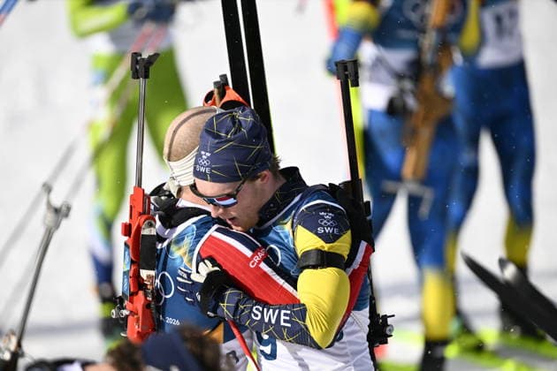 ANTERSELVA, ITALY 20260220 Sebastian Samuelsson crosses the finish line in the men s 15km biathlon, mass start, in Anterselva during the Winter Olympics in Milano Cortina, Italy. *** The image is included in the SPORTS PACKAGE. For others PAYMENT IMAGE *** ANTERSELVA ITALY x10050x *** ANTERSELVA, ITALY 20260220 Sebastian Samuelsson crosses the finish line in the men s 15km biathlon, mass start, in Anterselva during the Winter Olympics in Milano Cortina, Italy The image is included in the SPORTS PACKAGE For others PAYMENT IMAGE ANTERSELVA ITALY x10050x  Copyright: xPontusxLundahl TTx 2026 OLYMPICS BIATHING MEN S MASS START 15KM