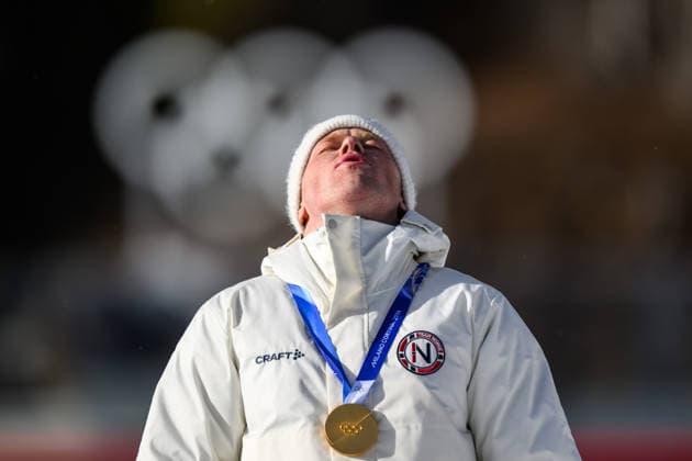 260220 Johannes Dale-Skjevdal of Norway celebrates on the podium after the men s biathlon 15 km mass start during day 14 of the 2026 Winter Olympics on February 20, 2026 in Anterselva. Photo: Mathias Bergeld BILDBYRAN kod MB MB1339 skidskytte biathlon skiskyting Olympic Games, Olympische Spiele, Olympia, OS olympics winter olympics os ol olympiska spel vinter-os olympiske leker milano cortina 2026 milan cortina 2026 milano cortina 2026 olympic games milano cortina 2026 winter olympic games milano cortina-os milano cortina-ol vinter-ol 14 bbeng masstart mass start jubel celebration norge guld gold os-guld *** 260220 Johannes Dale Skjevdal of Norway celebrates on the podium after the men s biathlon 15 km mass start during day 14 of the 2026 Winter Olympics on February 20, 2026 in Anterselva Photo Mathias Bergeld BILDBYRAN code MB MB1339 biathlon biathlon biathlon olympic games olympics olympics winter olympics os ol olympiska spel vinter os olympiske leker milano cortina 2026 milan cortina 2026 milano cortina 2026 olympic games milano cortina 2026 winter olympic games milano cortina os milano cortina ol vinter ol 14 bbeng masstart mass start jubel celebration norge guld gold os guld  Copyright: MATHIASxBERGELD BB260220MB053