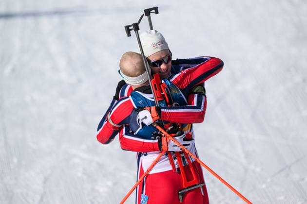 260220 Johannes Dale-Skjevdal of Norway and Vetle Sjastad Christiansen of Norway after the men s biathlon 15 km mass start during day 14 of the 2026 Winter Olympics on February 20, 2026 in Anterselva. Photo: Mathias Bergeld BILDBYRAN kod MB MB1339 skidskytte biathlon skiskyting Olympic Games, Olympische Spiele, Olympia, OS olympics winter olympics os ol olympiska spel vinter-os olympiske leker milano cortina 2026 milan cortina 2026 milano cortina 2026 olympic games milano cortina 2026 winter olympic games milano cortina-os milano cortina-ol vinter-ol 14 bbeng masstart mass start jubel celebration norge guld gold os-guld *** 260220 Johannes Dale Skjevdal of Norway and Vetle Sjastad Christiansen of Norway after the men s biathlon 15 km mass start during day 14 of the 2026 Winter Olympics on February 20, 2026 in Anterselva Photo Mathias Bergeld BILDBYRAN code MB MB1339 biathlon biathlon biathlon olympic games olympics olympics winter olympics os ol olympiska spel vinter os olympiske leker milano cortina 2026 milan cortina 2026 milano cortina 2026 olympic games milano cortina 2026 winter olympic games milano cortina os milano cortina ol vinter ol 14 bbeng masstart mass start jubel celebration norge guld gold os guld  Copyright: MATHIASxBERGELD BB260220MB057