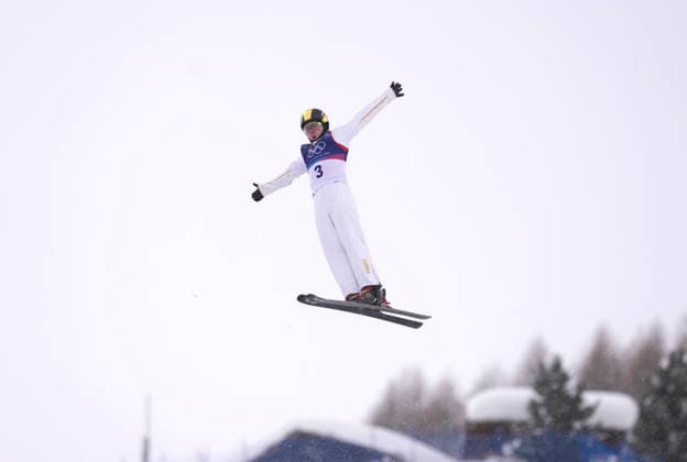 (260220) -- LIVIGNO, Feb. 20, 2026 -- Qi Guangpu of China competes during the freestyle skiing men s aerials final 1 at the Milan-Cortina 2026 Olympic Winter games, Winterspiele,Spiele, Summer games in Livigno, Italy, Feb. 20, 2026. ) (MICO2026)ITALY-LIVIGNO-OLYMPIC WINTER GAMES-FREESTYLE SKIING-MEN S AERIALS-FINAL HuxChao 