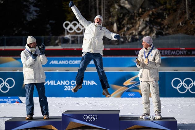 260220 Johannes Dale-Skjevdal of Norway celebrates at the podium after the men s biathlon 15 km mass start during day 14 of the 2026 Winter Olympics on February 20, 2026 in Anterselva. Photo: Mathias Bergeld BILDBYRAN kod MB MB1339 skidskytte biathlon skiskyting Olympic Games, Olympische Spiele, Olympia, OS olympics winter olympics os ol olympiska spel vinter-os olympiske leker milano cortina 2026 milan cortina 2026 milano cortina 2026 olympic games milano cortina 2026 winter olympic games milano cortina-os milano cortina-ol vinter-ol 14 bbeng masstart mass start jubel celebration norge guld gold os-guld *** 260220 Johannes Dale Skjevdal of Norway celebrates at the podium after the men s biathlon 15 km mass start during day 14 of the 2026 Winter Olympics on February 20, 2026 in Anterselva Photo Mathias Bergeld BILDBYRAN code MB MB1339 biathlon biathlon biathlon olympic games olympics olympics winter olympics os ol olympiska spel vinter os olympiske leker milano cortina 2026 milan cortina 2026 milano cortina 2026 olympic games milano cortina 2026 winter olympic games milano cortina os milano cortina ol vinter ol 14 bbeng masstart mass start jubel celebration norge guld gold os guld  Copyright: MATHIASxBERGELD BB260220MB068