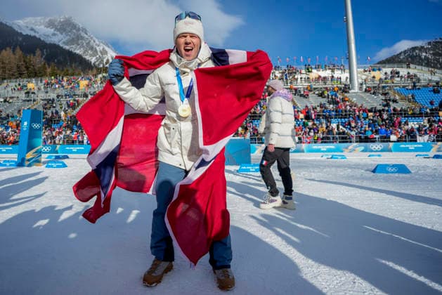 Winter Olympics in Milan Cortina 2026 Anterselva, Italy 20260220. Gold medalist Johannes Dale-Skjevdal after the 15 km mass start for men in biathlon during the Winter Olympics in Milano Cortina 2026. Photo: Heiko Junge NTB Anterselva Italy EDITORIAL USE ONLY. RESTRICTED USE FOR BETTING COMPANIES Ref:_SPOmu7siTpiFd4.jpg *** Winter Olympics in Milan Cortina 2026 Anterselva, Italy 20260220 Gold medalist Johannes Dale Skjevdal after the 15 km mass start for men in biathlon during the Winter Olympics in Milan Cortina 2026 Photo Heiko Junge NTB Anterselva Italy EDITORIAL USE ONLY RESTRICTED USE FOR BETTING COMPANIES  Copyright: xHeikoxJungex xNTBx