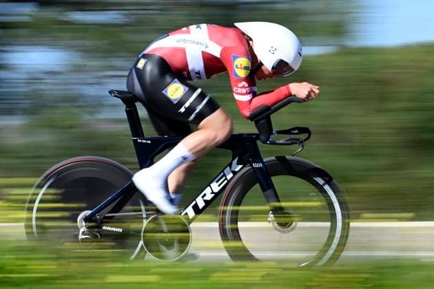 Volta Algarve 2026 Stage 3 VILAMOURA, PORTUGAL - FEBRUARY 20 : Skujins Toms (LAT) of Lidl - Trek during stage 3 of the 52th edition of Volta Algarve an UCI ProSeries 2.Pro Individual Time Trial stage for Men Elite of 19.5 km with start in Vilamoura and finish in Vilamoura on February 20, 2026 in Vilamoura, Portugal, 20 02 2026 ( Motordriver Guy De Vuyst - Vilamoura Portugal  Copyright: xNicoxVereeckenx