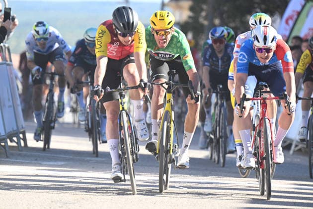 20-02-2026 Vuelta Andalucia; Tappa 03 Jaen - Lopera; 2026, Cofidis; 2026, Groupama - Fdj United; 2026, Visma - Lease A Bike; Fretin, Milan; Penhoet, Paul; Laporte, Christophe; Lopera; 