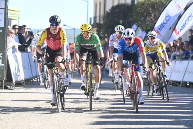 20-02-2026 Vuelta Andalucia; Tappa 03 Jaen - Lopera; 2026, Cofidis; 2026, Groupama - Fdj United; 2026, Visma - Lease A Bike; Fretin, Milan; Penhoet, Paul; Laporte, Christophe; Lopera; 