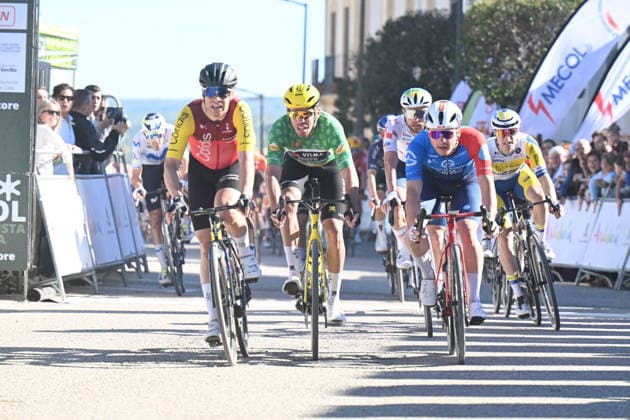 20-02-2026 Vuelta Andalucia; Tappa 03 Jaen - Lopera; 2026, Cofidis; 2026, Groupama - Fdj United; 2026, Visma - Lease A Bike; Fretin, Milan; Penhoet, Paul; Laporte, Christophe; Lopera; 