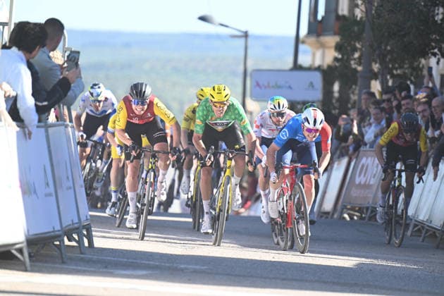 20-02-2026 Vuelta Andalucia; Tappa 03 Jaen - Lopera; 2026, Cofidis; 2026, Groupama - Fdj United; 2026, Visma - Lease A Bike; Fretin, Milan; Penhoet, Paul; Laporte, Christophe; Lopera; 
