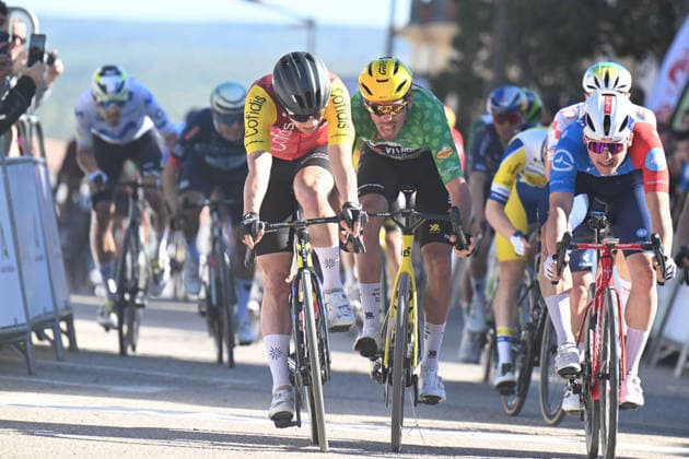 20-02-2026 Vuelta Andalucia; Tappa 03 Jaen - Lopera; 2026, Cofidis; 2026, Groupama - Fdj United; 2026, Visma - Lease A Bike; Fretin, Milan; Penhoet, Paul; Laporte, Christophe; Lopera; 