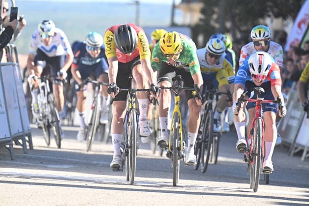 20-02-2026 Vuelta Andalucia; Tappa 03 Jaen - Lopera; 2026, Cofidis; 2026, Groupama - Fdj United; 2026, Visma - Lease A Bike; Fretin, Milan; Penhoet, Paul; Laporte, Christophe; Lopera; 