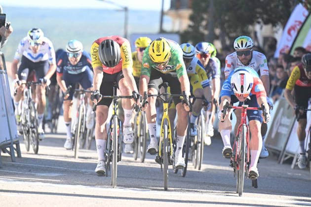 20-02-2026 Vuelta Andalucia; Tappa 03 Jaen - Lopera; 2026, Cofidis; 2026, Groupama - Fdj United; 2026, Visma - Lease A Bike; Fretin, Milan; Penhoet, Paul; Laporte, Christophe; Lopera; 