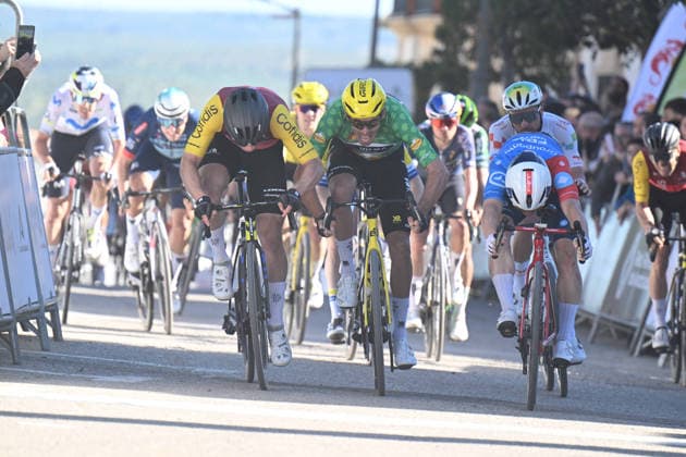 20-02-2026 Vuelta Andalucia; Tappa 03 Jaen - Lopera; 2026, Cofidis; 2026, Groupama - Fdj United; 2026, Visma - Lease A Bike; Fretin, Milan; Penhoet, Paul; Laporte, Christophe; Lopera; 