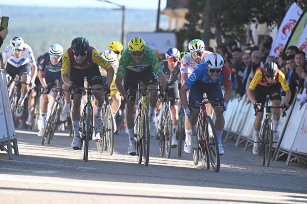 20-02-2026 Vuelta Andalucia; Tappa 03 Jaen - Lopera; 2026, Cofidis; 2026, Groupama - Fdj United; 2026, Visma - Lease A Bike; Fretin, Milan; Penhoet, Paul; Laporte, Christophe; Lopera; 