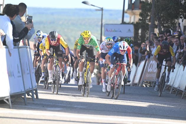 20-02-2026 Vuelta Andalucia; Tappa 03 Jaen - Lopera; 2026, Cofidis; 2026, Groupama - Fdj United; 2026, Visma - Lease A Bike; Fretin, Milan; Penhoet, Paul; Laporte, Christophe; Lopera; 