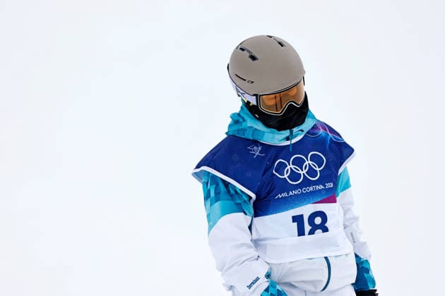 (260220) -- LIVIGNO, Feb. 20, 2026 -- Sheng Haipeng of China reacts during the freestyle skiing men s freeski halfpipe qualification at the Milan-Cortina 2026 Olympic Winter games, Winterspiele,Spiele, Summer games in Livigno, Italy, Feb. 20, 2026. ) (MICO2026)ITALY-LIVIGNO-OLYMPIC WINTER GAMES-FREESTYLE SKIING-MEN S FREESKI HALFPIPE-QUALIFICATION WangxPeng 