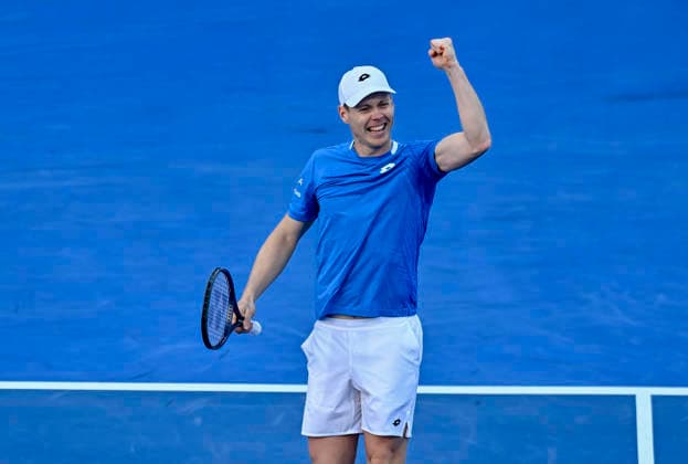 ATP, Tennis Herren Qatar ExxonMobil Open-Doubles Final Harri Heliovaara of Finland celebrates after winning with Henry Patten of Great Britain (not pictured) against Julian Cash and Lloyd Glasspool of Great Britain in the Doubles Final match at the ATP men s Qatar ExxonMobil Open 2026 tennis tournament at the Khalifa International Tennis Complex in Doha, Qatar, on February 20, 2026. DOHA Qatar Copyright: xNOUSHADx