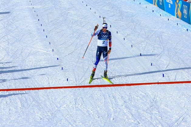 Winter Olympics - Biathlon Men Mass Start 15 Kilometers Q Fillon Maillet (FRA) during Olympic Winter games, Winterspiele,Spiele, Summer games Milano-Cortina 2026, Biathlon Men s 15 km Mass Start on February 20, 2026 at Antholz-Anterselva Biathlon Arena in Anterselva, Italy Photo by Luciano Maria Bisi IPA ABACAPRESS.COM Cortina D Ampezzo Italy  Copyright: xIPAxSport ABACAx