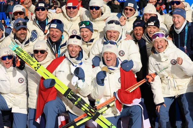 Winter Olympics - Biathlon Men Mass Start 15 Kilometers Podium SH Laegreid (NOR) J Dale Skjevdal (NOR) during Olympic Winter games, Winterspiele,Spiele, Summer games Milano-Cortina 2026, Biathlon Men s 15 km Mass Start on February 20, 2026 at Antholz-Anterselva Biathlon Arena in Anterselva, Italy Photo by Luciano Maria Bisi IPA ABACAPRESS.COM Cortina D Ampezzo Italy  Copyright: xIPAxSport ABACAx