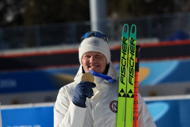 Winter Olympics - Biathlon Men Mass Start 15 Kilometers Podium J Dale Skjevdal (NOR) during Olympic Winter games, Winterspiele,Spiele, Summer games Milano-Cortina 2026, Biathlon Men s 15 km Mass Start on February 20, 2026 at Antholz-Anterselva Biathlon Arena in Anterselva, Italy Photo by Luciano Maria Bisi IPA ABACAPRESS.COM Cortina D Ampezzo Italy  Copyright: xIPAxSport ABACAx
