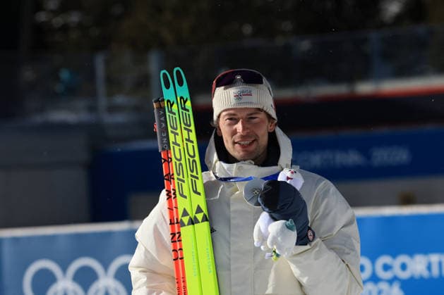 Winter Olympics - Biathlon Men Mass Start 15 Kilometers Podium Q Fillon Maillet (FRA) during Olympic Winter games, Winterspiele,Spiele, Summer games Milano-Cortina 2026, Biathlon Men s 15 km Mass Start on February 20, 2026 at Antholz-Anterselva Biathlon Arena in Anterselva, Italy Photo by Luciano Maria Bisi IPA ABACAPRESS.COM Cortina D Ampezzo Italy  Copyright: xIPAxSport ABACAx