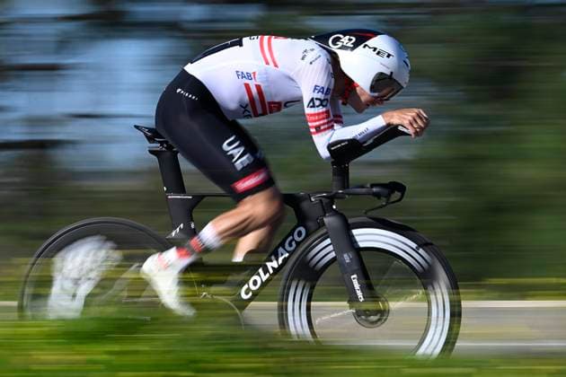 Volta Algarve 2026 Stage 3 VILAMOURA, PORTUGAL - FEBRUARY 20 : Grossschartner Felix (AUT) of UAE Team Emirates - XRG during stage 3 of the 52th edition of Volta Algarve an UCI ProSeries 2.Pro Individual Time Trial stage for Men Elite of 19.5 km with start in Vilamoura and finish in Vilamoura on February 20, 2026 in Vilamoura, Portugal, 20 02 2026 ( Motordriver Guy De Vuyst - Vilamoura Portugal  Copyright: xNicoxVereeckenx