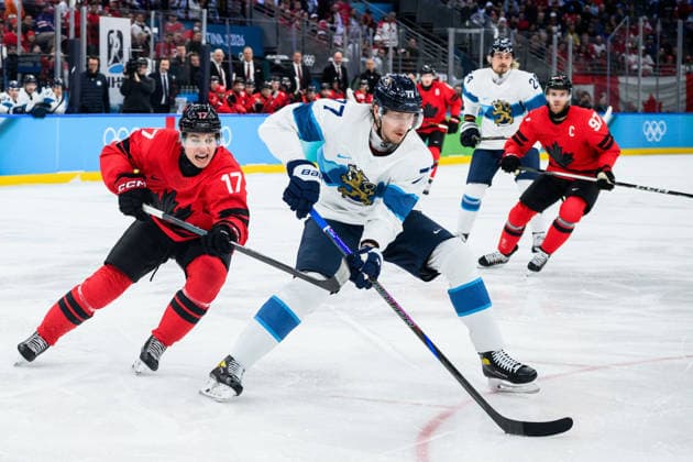 260220 Macklin Celebrini of Canada and Niko Mikkola of Finland in the men s Ice hockey, Eishockey semifinal between Canada and Finland during day 14 of the 2026 Winter Olympics on February 20, 2026 in Milan. Photo: Carl Sandin BILDBYRAN kod CS CS0887 ishockey ice hockey Olympic Games, Olympische Spiele, Olympia, OS olympics winter olympics os ol olympiska spel vinter-os olympiske leker milano cortina 2026 milan cortina 2026 milano cortina 2026 olympic games milano cortina 2026 winter olympic games milano cortina-os milano cortina-ol vinter-ol 14 bbeng finland canada kanada *** 260220 Macklin Celebrini of Canada and Niko Mikkola of Finland in the men s ice hockey semifinal between Canada and Finland during day 14 of the 2026 Winter Olympics on February 20, 2026 in Milan Photo Carl Sandin BILDBYRAN kod CS CS0887 ishockey ice hockey olympic games olympics winter olympics os ol olympiska spel vinter os olympiske leker milano cortina 2026 milan cortina 2026 milano cortina 2026 olympic games milano cortina 2026 winter olympic games milano cortina os milano cortina ol vinter ol 14 bbeng finland canada kanada  Copyright: CARLxSANDIN BB260220CS007
