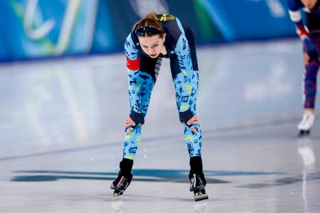 Arina Ilyachshenko of Kazakhstan looks exhausted after Women s 1500m, Milano Cortina 2026 Winter Olympics: Day 14, Speed skating, Eisschnelllauf - Milano Cortina 2026 Winter Olympics: Day 14, Milano Speed Skating Stadium, February 20, 2026, Milan, Italy.