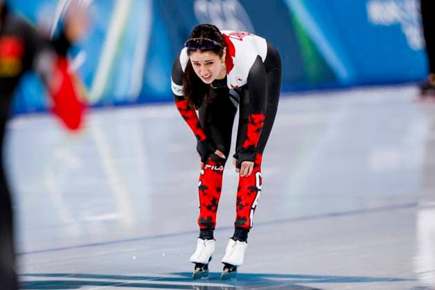 Beatrice Lamarche of Canada looks exhausted after Women s 1500m, Milano Cortina 2026 Winter Olympics: Day 14, Speed skating, Eisschnelllauf - Milano Cortina 2026 Winter Olympics: Day 14, Milano Speed Skating Stadium, February 20, 2026, Milan, Italy.
