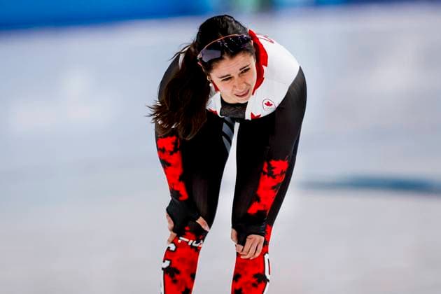 Beatrice Lamarche of Canada looks exhausted after Women s 1500m, Milano Cortina 2026 Winter Olympics: Day 14, Speed skating, Eisschnelllauf - Milano Cortina 2026 Winter Olympics: Day 14, Milano Speed Skating Stadium, February 20, 2026, Milan, Italy.