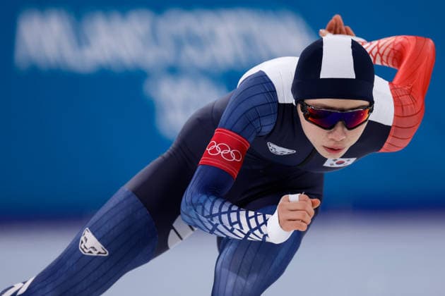 2026-02-20 Speed skating, Eisschnelllauf - Milano Cortina 2026 Winter Olympics - Day 14 MILAN, ITALY - FEBRUARY 20: Leewon Lim of Korea Republic competing in the Women s 1500m during Day 14 of Speed Skating - Milano Cortina 2026 Winter Olympics at Milano Speed Skating Stadium on February 20, 2026 in Milan, Italy. (Photo by Joris Verwijst BSR Agency) Milan Italy Content not available for redistribution in The Netherlands directly or indirectly through any third parties. Copyright: xBSRxAgencyx