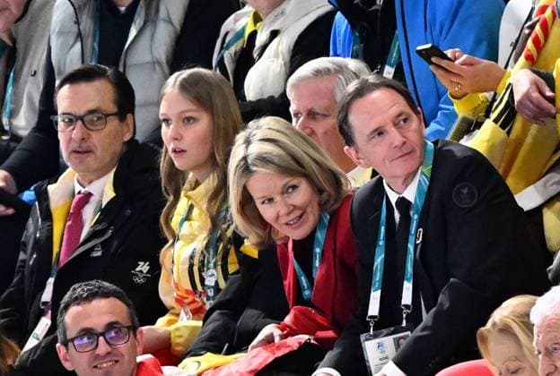 Belgian ambassador to Italy, Andy Detaille, Princess Eleonore, Queen Mathilde of Belgium, King Philippe - Filip of Belgium and BOIC - COIB chairman Jean-Michel Saive attend the Women s 1500m Speed skating, Eisschnelllauf race at the Milano Cortina 2026 Olympic Winter games, Winterspiele,Spiele, Summer games on Friday 20 February 2026 in Milan, Italy. The XXV Winter Olympics take place from 6 to 22 February 2026 in Italy. JASPERxJACOBS  x164335783x
