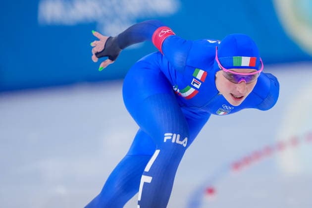 2026-02-20 - Milano Cortina 2026 Winter Olympics 1500m Women MILAN, ITALY - FEBRUARY 20: Francesca Lollobrigida of Italy during the 1500m Women on day 16 of the Milano Cortina 2026 Winter Olympics at the Milano Speed skating, Eisschnelllauf Arena on February 20, 2026 in Milan, Italy Milan Milano Speed Skating Arena Italy Content not available for redistribution in The Netherlands directly or indirectly through any third parties. Copyright: xAndrexWeeningx