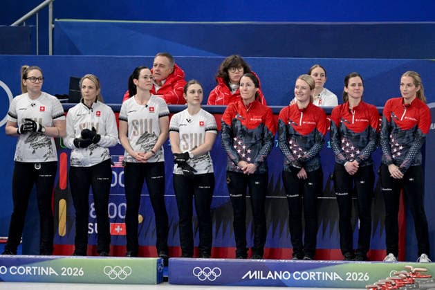 Cortina d Ampezzo, Italy, February 20th 2026. Before the Curling Women s Semi-final match between United States of America and Switzerland of the Olympic Winter games, Winterspiele,Spiele, Summer games 2026 in Cortina d Ampezzo, Italy. (Photo by Igor Kupljenik Sports Press Photo)  Copyright: xIgorxKupljenikx xSPPx Sportspressphoto_SPR95017