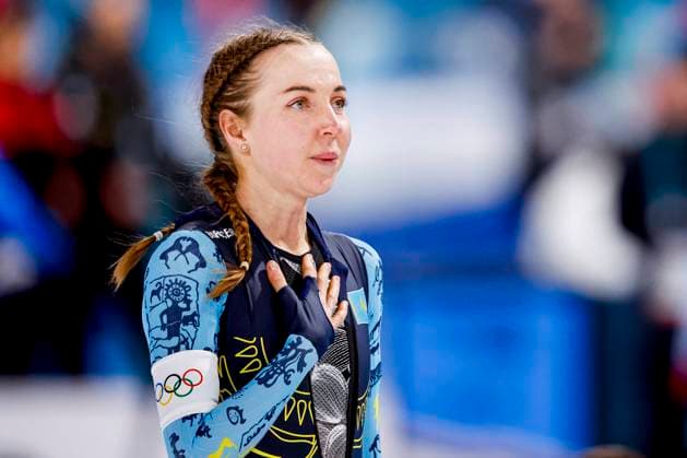 Elizaveta Golubeva of Kazakhstan looks on after Women s 1500m, Milano Cortina 2026 Winter Olympics: Day 14, Speed skating, Eisschnelllauf - Milano Cortina 2026 Winter Olympics: Day 14, Milano Speed Skating Stadium, February 20, 2026, Milan, Italy.