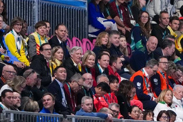 2026-02-20 - Milano Cortina 2026 Winter Olympics 1500m Women MILAN, ITALY - FEBRUARY 20: King Philippe of Belgium, Queen Mathilde of Belgium during the 1500m Women on day 16 of the Milano Cortina 2026 Winter Olympics at the Milano Speed skating, Eisschnelllauf Arena on February 20, 2026 in Milan, Italy Milan Milano Speed Skating Arena Italy Content not available for redistribution in The Netherlands directly or indirectly through any third parties. Copyright: xAndrexWeeningx