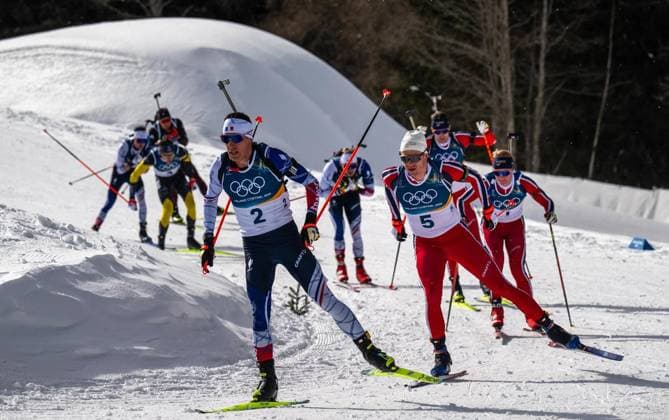 MILANO CORTINA 2026 - OLYMPISCHE WINTERSPIELE - ANTERSELVA - BIATHLON - MASSENSTART 15KM MÄNNER ** NUR FÜR REDAKTIONELLE ZWECKE ** EDITORIAL USE ONLY **<p>20 02 2026-Anterselva: Olympische Winterspiele Milano Cortina 2026 Biathlon Anterselva Biathlon Arena - Antholz Event: 15km Massenstart Männer im Foto: Quentin Fillon Maillet 2 (FRA), Vetle Sjaastad Christiansen 5 (NOR) ( Italien Venetien Antholz Copyright: SaschaxFromm *** MILANO CORTINA 2026 OLYMPIC WINTER GAMES ANTERSELVA BIATHLON MASS START 15KM MEN FOR EDITORIAL PURPOSES ONLY p 20 02 2026 Anterselva Olympic Winter Games Milano Cortina 2026 Biathlon Anterselva Biathlon Arena Antholz Event 15km Mass Start Men in photo Quentin Fillon Maillet 2 FRA , Vetle Sjaastad Christiansen 5 NOR Italy Veneto Anterselva Copyright SaschaxFromm Copyright: SaschaxFromm doc84nroikguqr2icdt13kv ,EDITORIAL USE ONLY