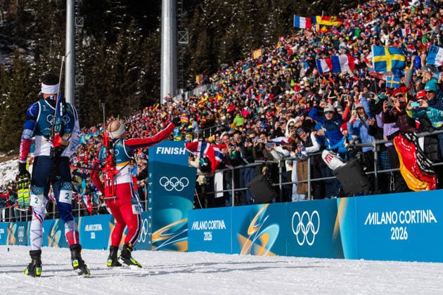 260220 Johannes Dale-Skjevdal of Norway celebrates after winning men s biathlon 15 km mass start during day 14 of the 2026 Winter Olympics on February 20, 2026 in Anterselva. Photo: Mathias Bergeld BILDBYRAN kod MB MB1339 skidskytte biathlon skiskyting Olympic Games, Olympische Spiele, Olympia, OS olympics winter olympics os ol olympiska spel vinter-os olympiske leker milano cortina 2026 milan cortina 2026 milano cortina 2026 olympic games milano cortina 2026 winter olympic games milano cortina-os milano cortina-ol vinter-ol 14 bbeng masstart mass start jubel norge norway *** 260220 Johannes Dale Skjevdal of Norway celebrates after winning men s biathlon 15 km mass start during day 14 of the 2026 Winter Olympics on February 20, 2026 in Anterselva Photo Mathias Bergeld BILDBYRAN code MB MB1339 biathlon biathlon biathlon olympic games olympics olympics winter olympics os ol olympiska spel vinter os olympiske leker milano cortina 2026 milan cortina 2026 milano cortina 2026 olympic games milano cortina 2026 winter olympic games milano cortina os milano cortina ol vinter ol 14 bbeng masstart mass start jubel norge norway  Copyright: MATHIASxBERGELD BB260220MB109