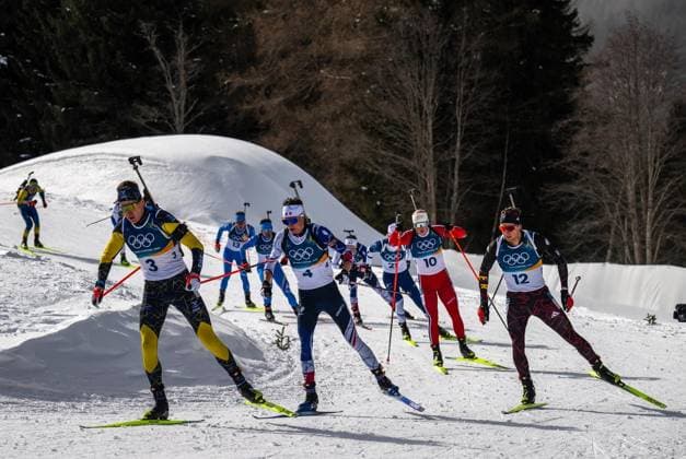 MILANO CORTINA 2026 - OLYMPISCHE WINTERSPIELE - ANTERSELVA - BIATHLON - MASSENSTART 15KM MÄNNER ** NUR FÜR REDAKTIONELLE ZWECKE ** EDITORIAL USE ONLY **<p>20 02 2026-Anterselva: Olympische Winterspiele Milano Cortina 2026 Biathlon Anterselva Biathlon Arena - Antholz Event: 15km Massenstart Männer im Foto: v.l. Martin Ponsiluoma 3 (SWE), Eric Perrot 4 (FRA), Johannes Dale-Skjevdal 10 (NOR), Philipp Nawrath 12 (GER) ( Italien Venetien Antholz Copyright: SaschaxFromm *** MILANO CORTINA 2026 OLYMPIC WINTER GAMES ANTERSELVA BIATHLON MASS START 15KM MEN FOR EDITORIAL PURPOSES ONLY p 20 02 2026 Anterselva Olympic Winter Games Milano Cortina 2026 Biathlon Anterselva Biathlon Arena Antholz Event 15km Mass Start Men in photo f l Martin Ponsiluoma 3 SWE , Eric Perrot 4 FRA , Johannes Dale Skjevdal 10 NOR , Philipp Nawrath 12 GER Italy Veneto Anterselva Copyright SaschaxFromm Copyright: SaschaxFromm doc84nroitd0g9hltn98jx ,EDITORIAL USE ONLY